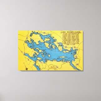 Toile Carte routière du lac et des routes