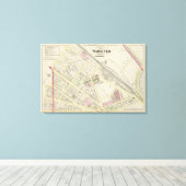 Toile Carte routière ferroviaire de NY Boston et Provide (Insitu (Plancher de Bois))