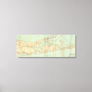 Toile Carte routière Vintage de Long Island (1905)