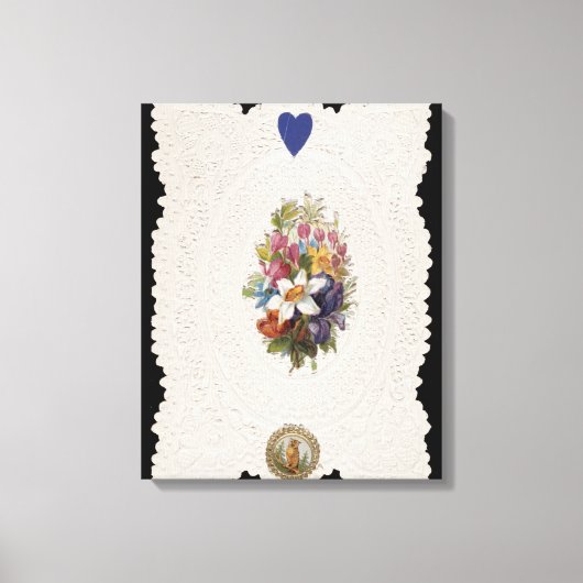 Toile Carte Saint Valentin représentant des fleurs, c.18 (Recto)