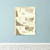 Toile Carte statistique des sourds, des pères, des priso (Insitu (Plancher de Bois))