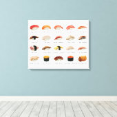 Toile Carte Sushi Aquarelle (Insitu (Plancher de Bois))