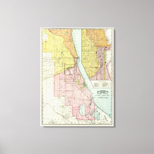 Toile Carte terminale ferroviaire de Chicago