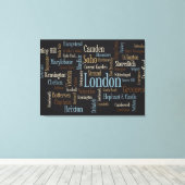 Toile Carte texte de Londres (Insitu (Plancher de Bois))