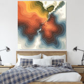 Toile Carte topographique colorée Imprimer (Insitu(Chambre))