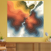 Toile Carte topographique colorée Imprimer (Insitu(Salon))