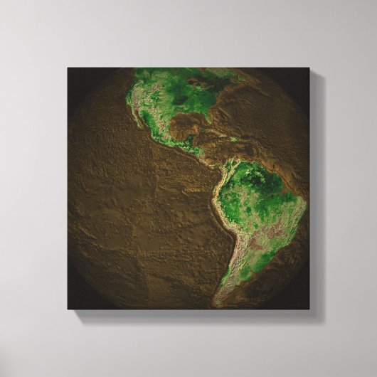 Toile Carte topographique de la Terre (Recto)