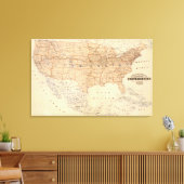 Toile Carte topographique des États-Unis (Insitu(Salon))