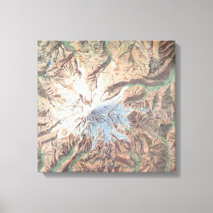 Toile Carte topographique vintage Washington du mont