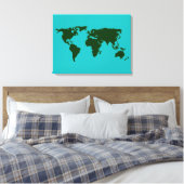 Toile carte verte&bleue (Insitu(Chambre))