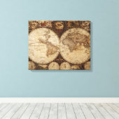 Toile Carte vintage (Insitu (Plancher de Bois))