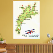 Toile Carte Vintage Cotswolds (Insitu(Salon))