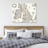 Toile Carte vintage d'Angleterre et d'Irlande (1631) (Insitu(Chambre))