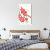 Toile Carte vintage de Boise Idaho (1954) (Insitu(Chambre))