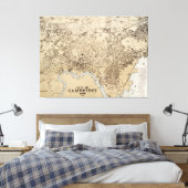 Toile Carte vintage de Cambridge Massachusetts (1877) (Insitu(Chambre))