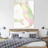 Toile Carte vintage de Floride (1839) (Insitu(Chambre))