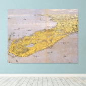 Toile Carte vintage de Floride (1861) (Insitu (Plancher de Bois))