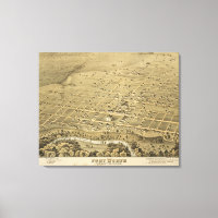 Carte vintage de Fort Worth Texas (1876)