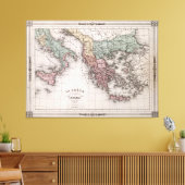 Toile Carte vintage de Grèce et d'Italie (1852) (Insitu(Salon))