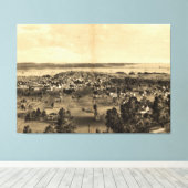 Toile Carte vintage de Hamilton Ontario (1859) (Insitu (Plancher de Bois))