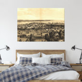 Toile Carte vintage de Hamilton Ontario (1859) (Insitu(Chambre))