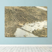 Toile Carte vintage de Jacksonville FL (1893) (Insitu (Plancher de Bois))