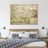Toile Carte vintage de Jérusalem Israël (16e siècle) (Insitu(Chambre))