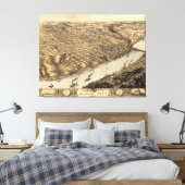 Toile Carte vintage de Kansas City (1869) (Insitu(Chambre))