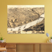 Toile Carte vintage de Kansas City (1869) (Insitu(Salon))