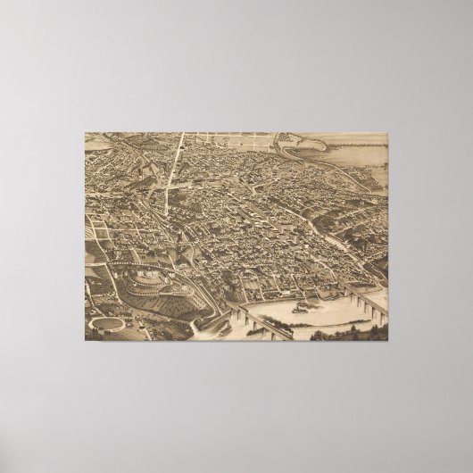 Toile Carte vintage de Knoxville (1886) (Recto)