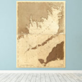Toile Carte vintage de la baie Buzzards (1776) (Insitu (Plancher de Bois))