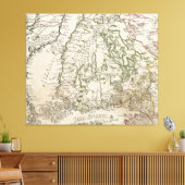 Toile Carte vintage de la Finlande (années 1740) (Insitu(Salon))