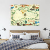 Toile Carte vintage de la mer Noire (1559) (Insitu(Chambre))