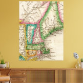 Toile Carte vintage de la Nouvelle-Angleterre (1822) (Insitu(Salon))