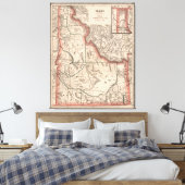 Toile Carte vintage de l'Idaho (1883) (Insitu(Chambre))