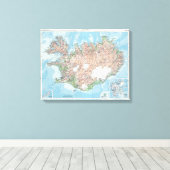 Toile Carte vintage de l'Islande (Insitu (Plancher de Bois))
