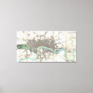 Toile Carte vintage de Londres Angleterre (1806)