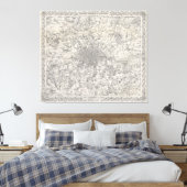 Toile Carte vintage de Londres Angleterre (1855) (Insitu(Chambre))