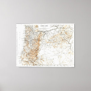 Toile Carte Vintage de l'Oregon (1911) 2