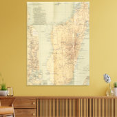 Toile Carte vintage de Madagascar (1896) (Insitu(Salon))