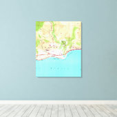 Toile Carte vintage de Malibu California (1950) (Insitu (Plancher de Bois))