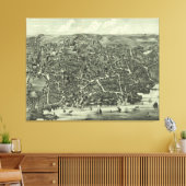 Toile Carte vintage de Marblehead MA (1882) (Insitu(Salon))