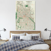 Toile Carte vintage de Minneapolis Minnesota (1921) (Insitu(Chambre))