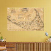 Toile Carte vintage de Nantucket (1869) (Insitu(Salon))