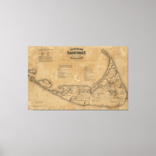 Toile Carte vintage de Nantucket (1869) (Recto)