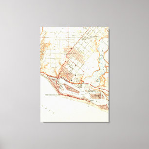 Toile Carte vintage de Newport Beach California (1951)