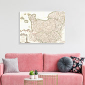 Toile Carte vintage de Normandie (1771) (Insitu(Salon))
