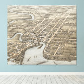 Toile Carte vintage de Plattsburgh NY (1877) (Insitu (Plancher de Bois))