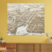 Toile Carte vintage de Plattsburgh NY (1877) (Insitu(Salon))