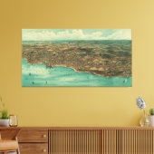 Toile Carte vintage de Plymouth MA (1910) (Insitu(Salon))